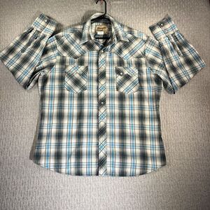 Wrangler,‎ Pearl Snap Plaid Men's long sleeve shirt(XL)